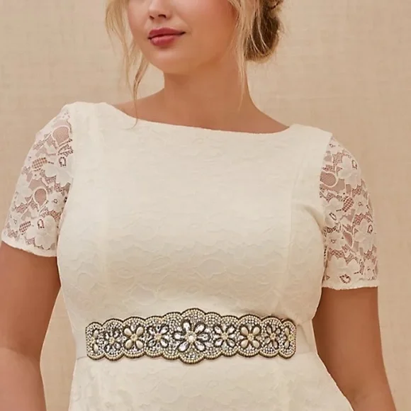 Torrid rhinestone pearl beaded bridal belt nwt - Picture 1 of 4